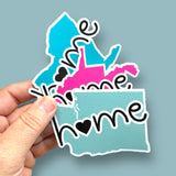 ALL US STATES heart home sticker (50+ options)