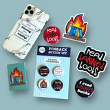 I'm with the banned books button set