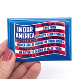 In our America rectangle magnet