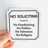 no soliciting sticker