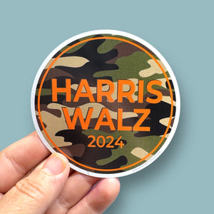 Harris Walz 2024 camouflage vinyl sticker