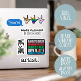 A compassionate world begins with you sticker