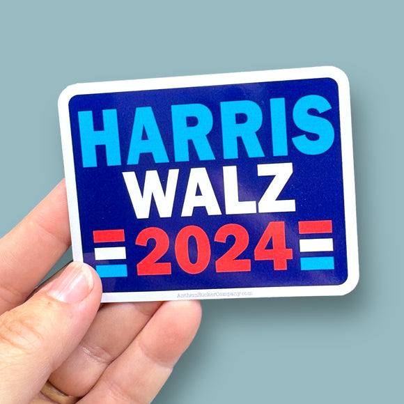 Harris Walz 2024 rectangle vinyl sticker