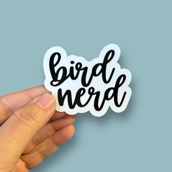 bird nerd (word) sticker