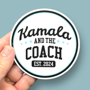 Kamala and the Coach 2024 vinyl sticker