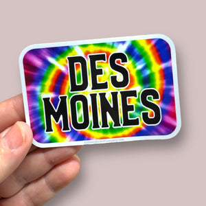 Des Moines tie dye sticker