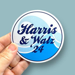 Harris Walz 2024 blue wave vinyl sticker