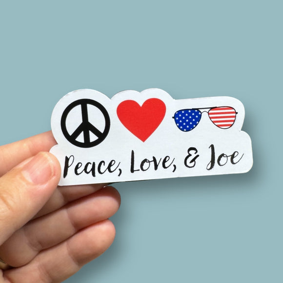 Peace Love Joe Biden aviators vinyl sticker