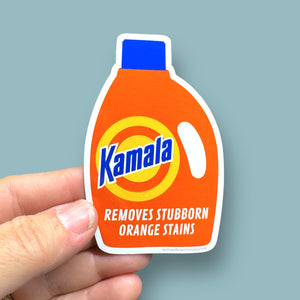 Kamala removes stubborn orange stains bottle Kamala Harris vinyl sticker