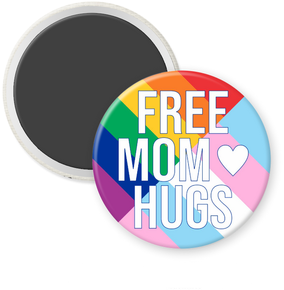 free mom hugs round magnet