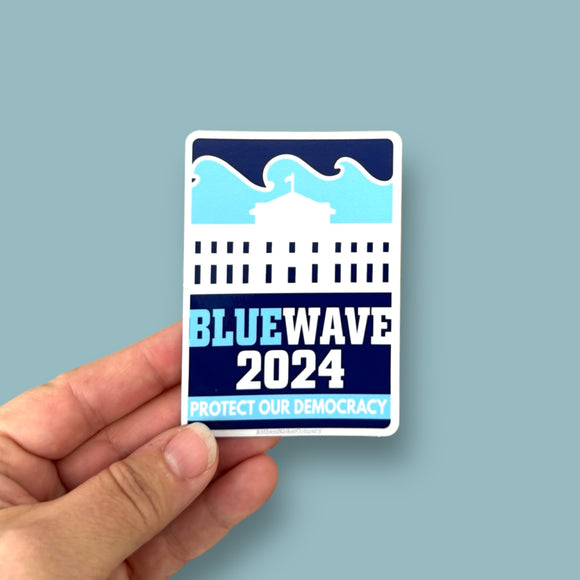 blue wave 2024 vinyl sticker