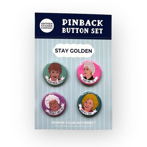 Golden Friends button set