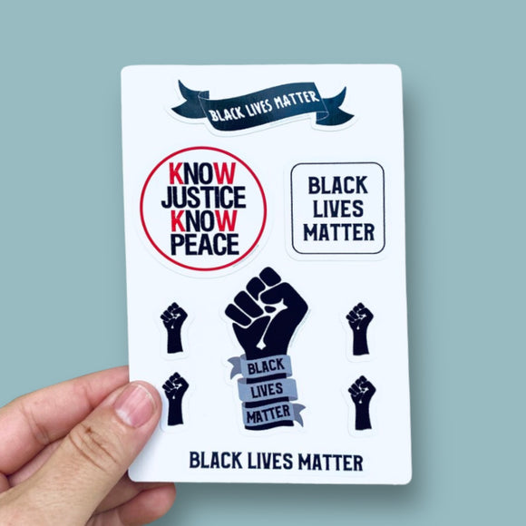 Black Lives Matter fist sticker sheet