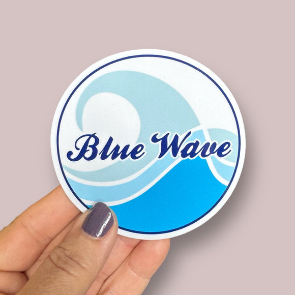 blue wave vinyl sticker
