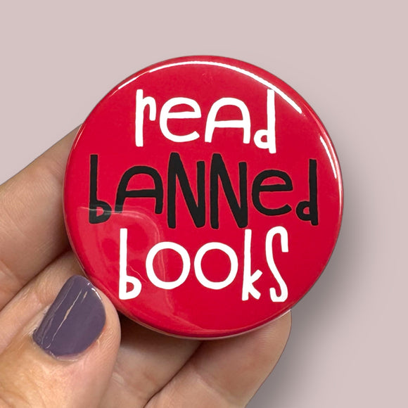 read banned books round magnet