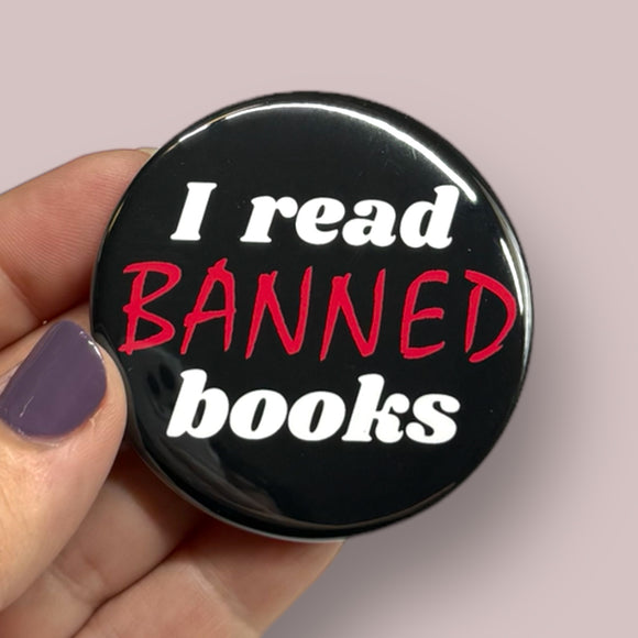 I read banned books round magnet