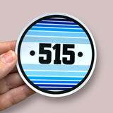 Iowa 515 retro round sticker