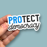 protect democracy vote blue vinyl sticker