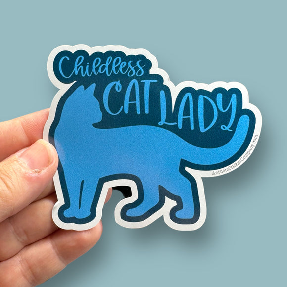 Childless cat lady (vote blue) vinyl sticker