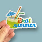 brat summer Kamala Harris for President text vinyl sticker