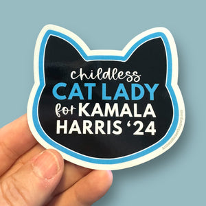 Childless cat lady for Kamala Harris ‘24 sticker