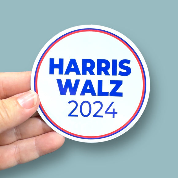 Harris Walz 2024 circle vinyl sticker