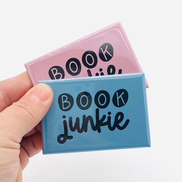 book junkie rectangle magnet