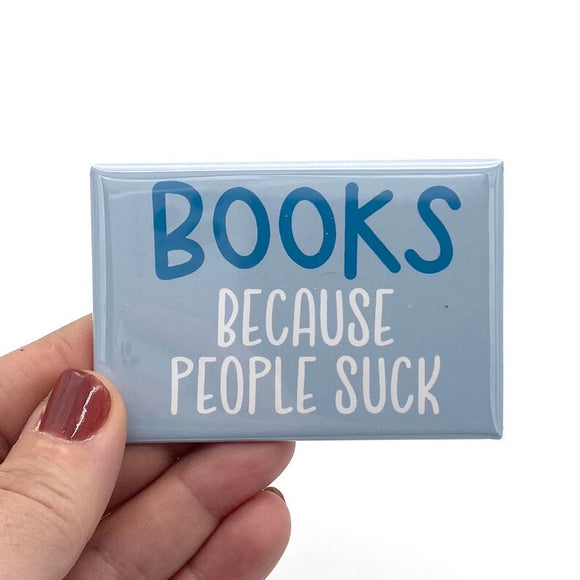 books because people suck rectangle magnet