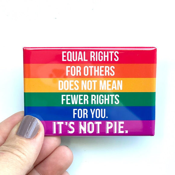 equal rights pie flag rectangle magnet