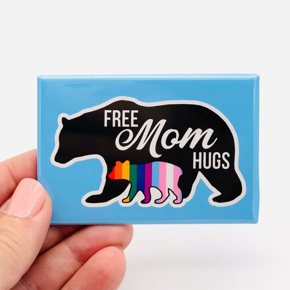 free mom hugs bear rectangle magnet