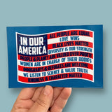 In our America flat car magnet