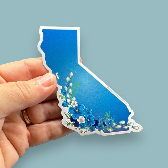 California blue floral sticker