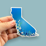 California blue floral sticker