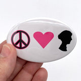 peace love Jane Austen oval magnet