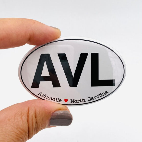 AVL, Asheville North Carolina oval magnet