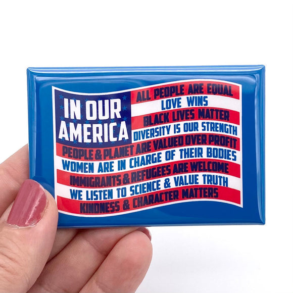 In our America rectangle magnet
