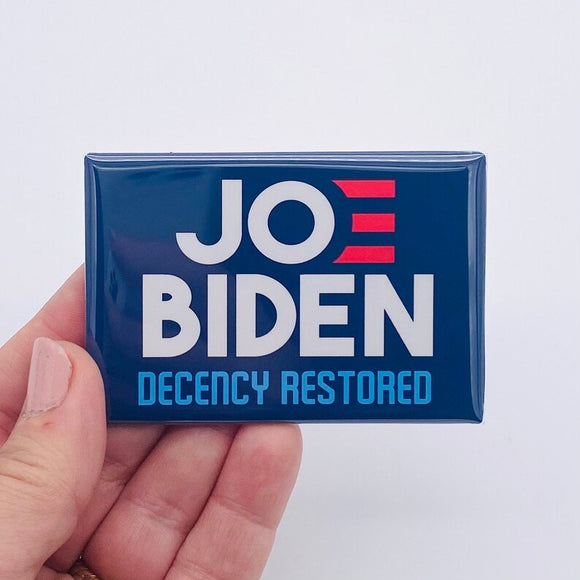 Joe Biden decency restored rectangle magnet