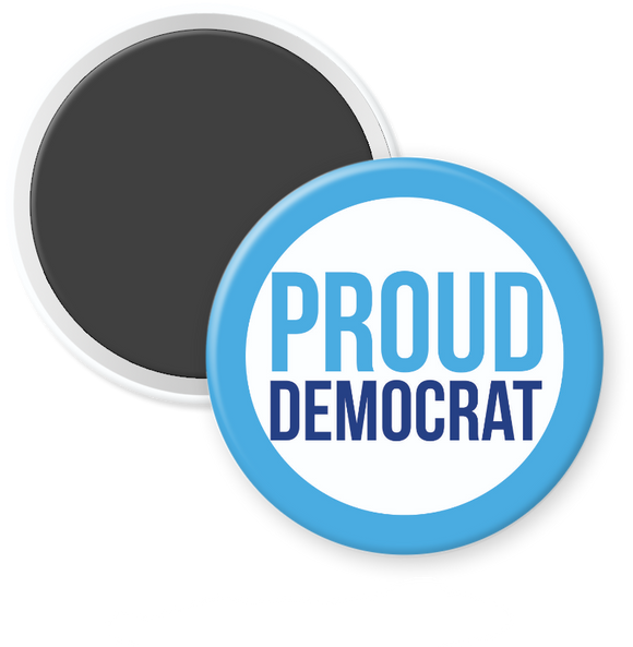 proud democrat round magnet