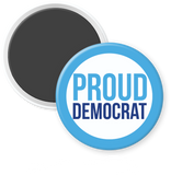 proud democrat round magnet