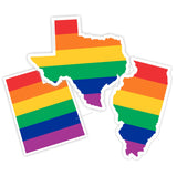 ALL US STATES rainbow sticker (50 options)