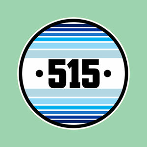 515 retro round sticker