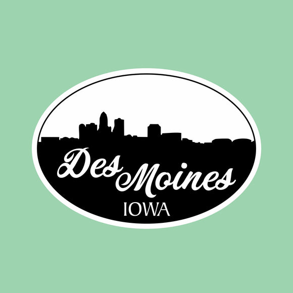 Iowa Des Moines skyline sticker