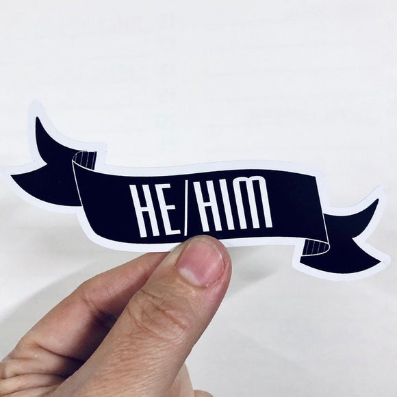 he him sticker