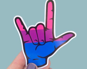 I love you bisexual flag sticker