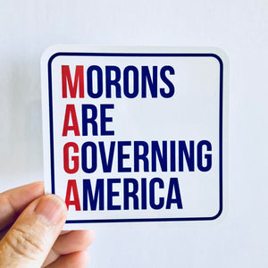 morons are governing america sticker