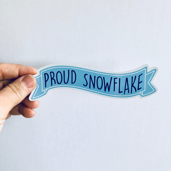 proud snowflake banner sticker