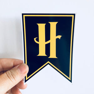 black and gold house pennant sticker