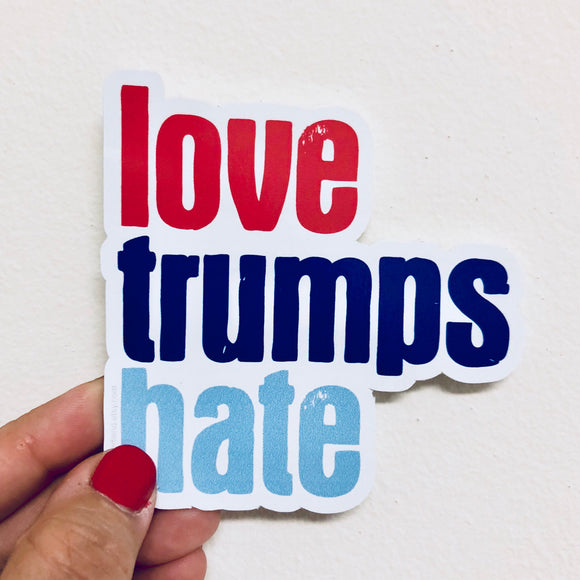 love trumps hate sticker
