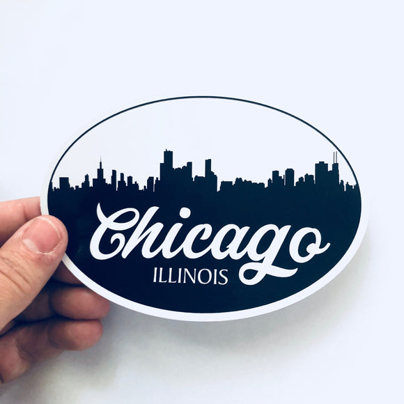 Illinois Chicago skyline sticker