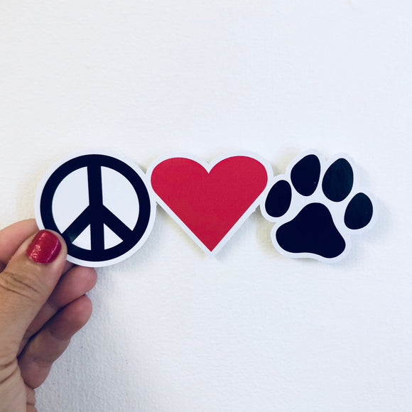 peace love dog sticker